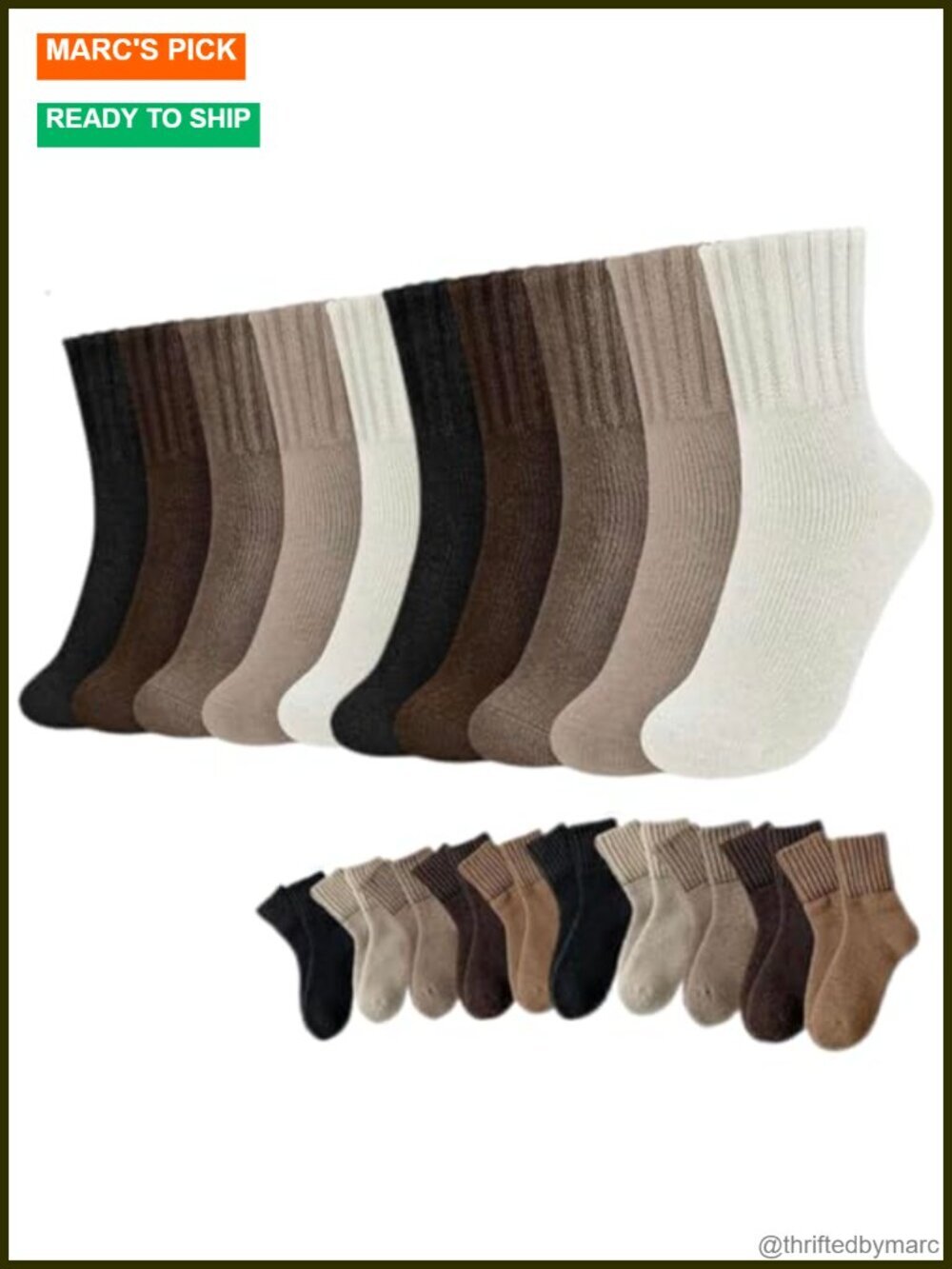 10 Pairs Thick Full Cushioned Winter Thermal Boot Socks for Women Mid-Calf Warm